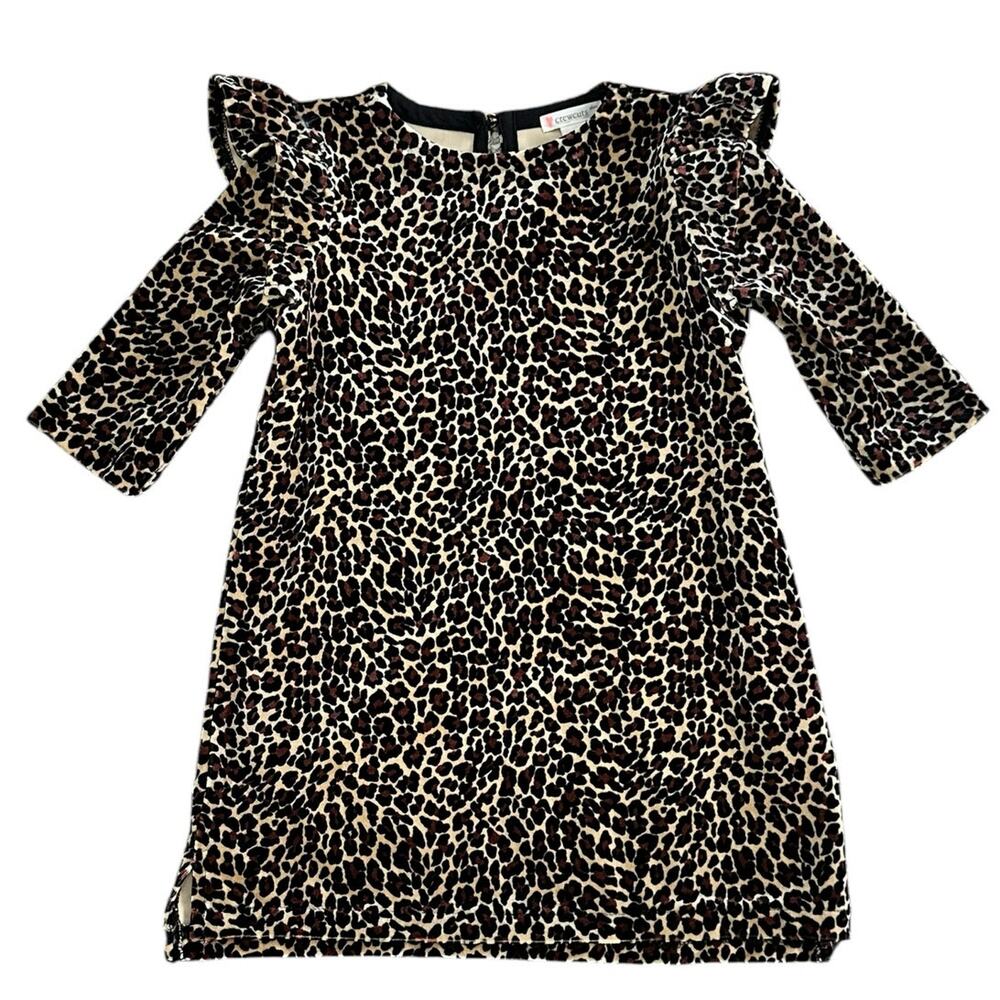 CREWCUTS Leopard Print Velvet Dress Size 3